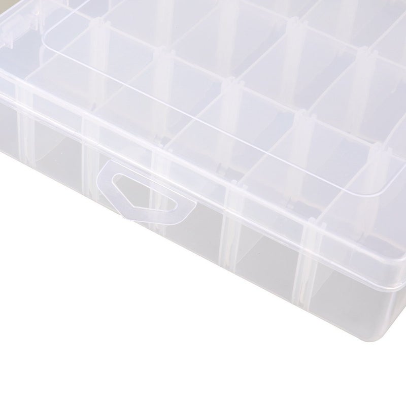 OULII Clear Plastic Jewelry Box Organizer Storage Container with Adjustable Dividers 36 Grids - Image 5